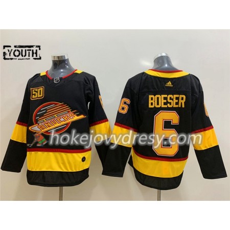 Dětské Hokejový Dres Vancouver Canucks Brock Boeser 6 Flying Skate 50th Anniversary Adidas 2019-2020 Černá Authentic